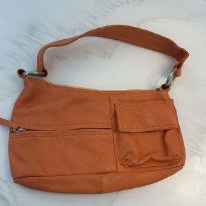 HOBO Orange Leather Shoulder Bag